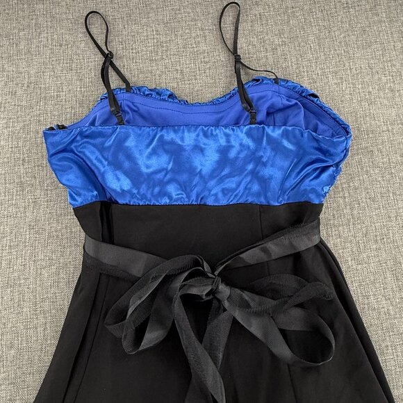 Snap Formal Dress Party Event Prom Blue & Black Adjustable Straps Juniors 7 Rose - Picture 12 of 14